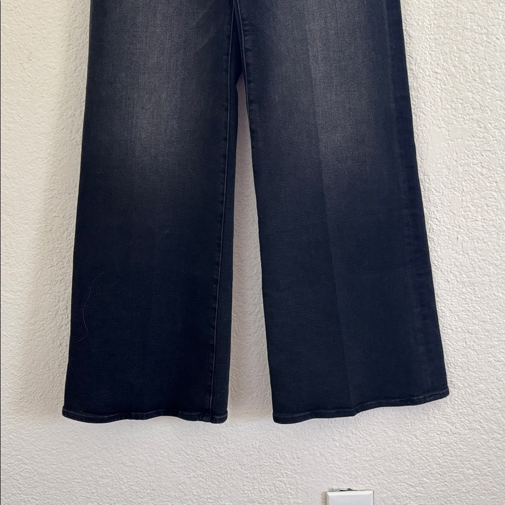 Mother Lil Hustler Roller Sneak Jeans Not Today Satan Wide Leg Denim Size 28 - Picture 4 of 16